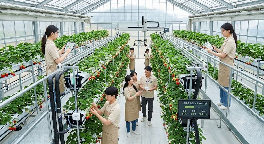 스마트팜 귀농 교육 현장 후기 및 스마트팜 온실 딸기 재배
